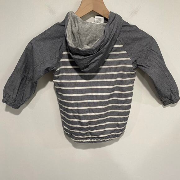 Koala Kids Blue/Gray & White Striped Spring Rain Jacket Size 4T - Picture 4 of 4